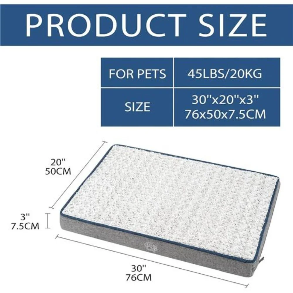 Water-Repellent DogBed for Crate Pad Reversible Cool &Warm,PetBeds with Washable